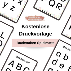Kostenlose Druckvorlage: Buchstaben-Spielmatten für Holzbuchstaben | Spielerisch lesen lernen