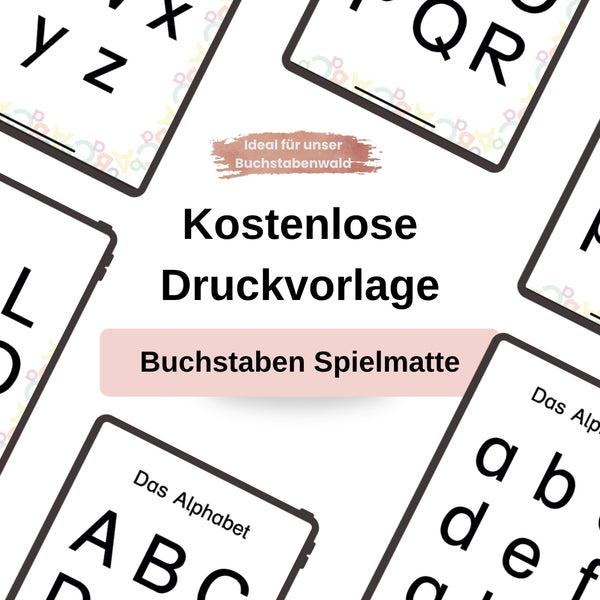 Kostenlose Druckvorlage: Buchstaben-Spielmatten für Holzbuchstaben | Spielerisch lesen lernen